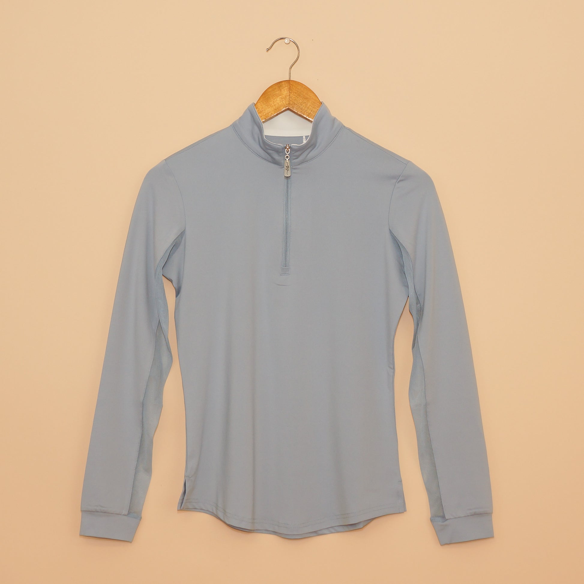 Fog Blue/White Contrast Collar Sun Shirt by EA Limited Inc. with UPF 50+ rating
